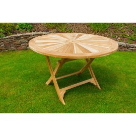 Round garden table Matahari, teak