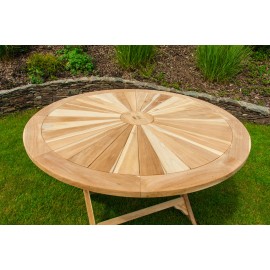 Round garden table Matahari, teak