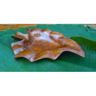 Wooden bowl teak leaf