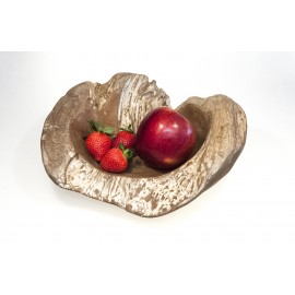 Teak wood bowl of irregular shape
