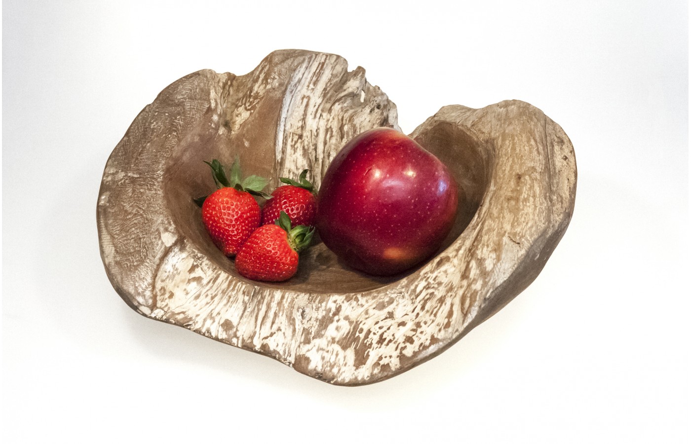 Teak wood bowl of irregular shape