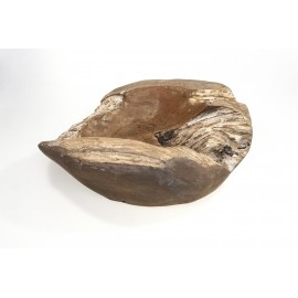 Teak wood bowl of irregular shape