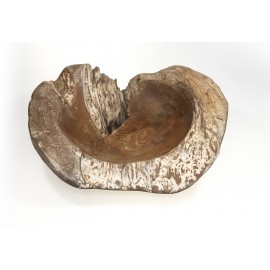 Teak wood bowl of irregular shape