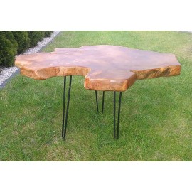 Coffee table with teak root top