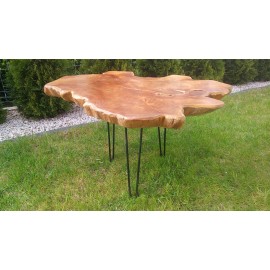 Coffee table with teak root top