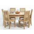 Aton table set and 6 chairs, teak