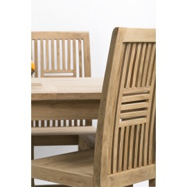 Aton table set and 6 chairs, teak