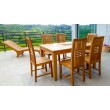 Aton table set and 6 chairs, teak