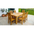 Aton table set and 6 chairs, teak