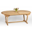 A large teak wood garden table with folding 160/190/220 cm