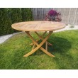 Stół ogrodowy okrągły Andir składany - 120/75 cm Teak