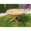 Stół ogrodowy okrągły Andir składany - 120/75 cm Teak