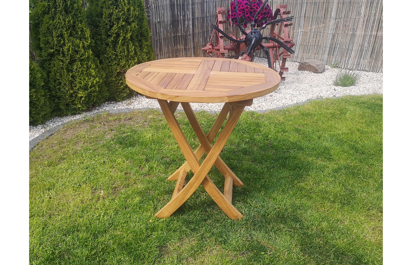 Folding garden table Andir - 70/75 cm, Teak