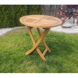 Stół ogrodowy okrągły Andir składany - 70/75 cm Teak