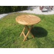 Stół ogrodowy okrągły Andir składany - 50/50 cm Teak