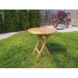 Stół ogrodowy okrągły Andir składany - 50/50 cm Teak