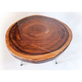 Table Suar wood with resin