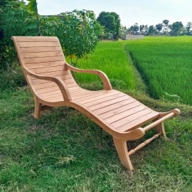 Sebani deck sun lounger, teakwood