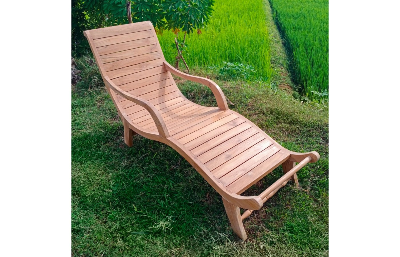 Sebani deck sun lounger, teakwood