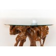 Teak root coffee table with 90 cm glass top