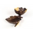 A bowl with a leaf-shaped tray, Suar wood