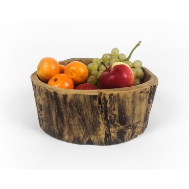 Teak wood bowl of irregular...
