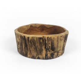 Teak wood bowl of irregular shape