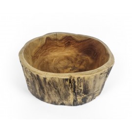 Teak wood bowl of irregular shape