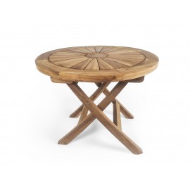 Round garden table Matahari 60, teak