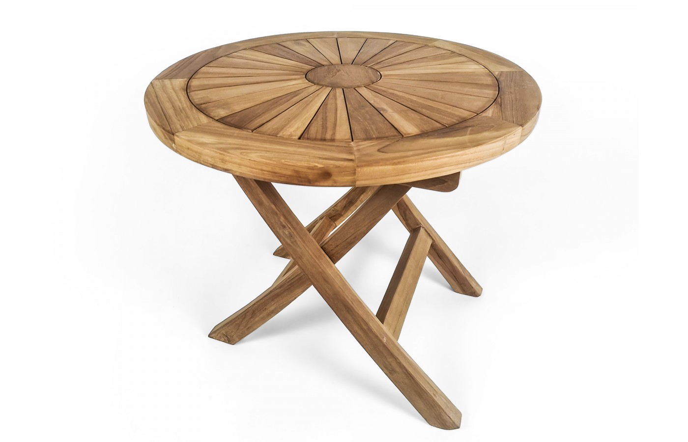 Round garden table Matahari 60, teak