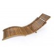 Folding deck sun lounger Wave, teak