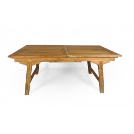 Rustic folding teak garden table