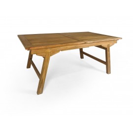 Rustic folding teak garden table