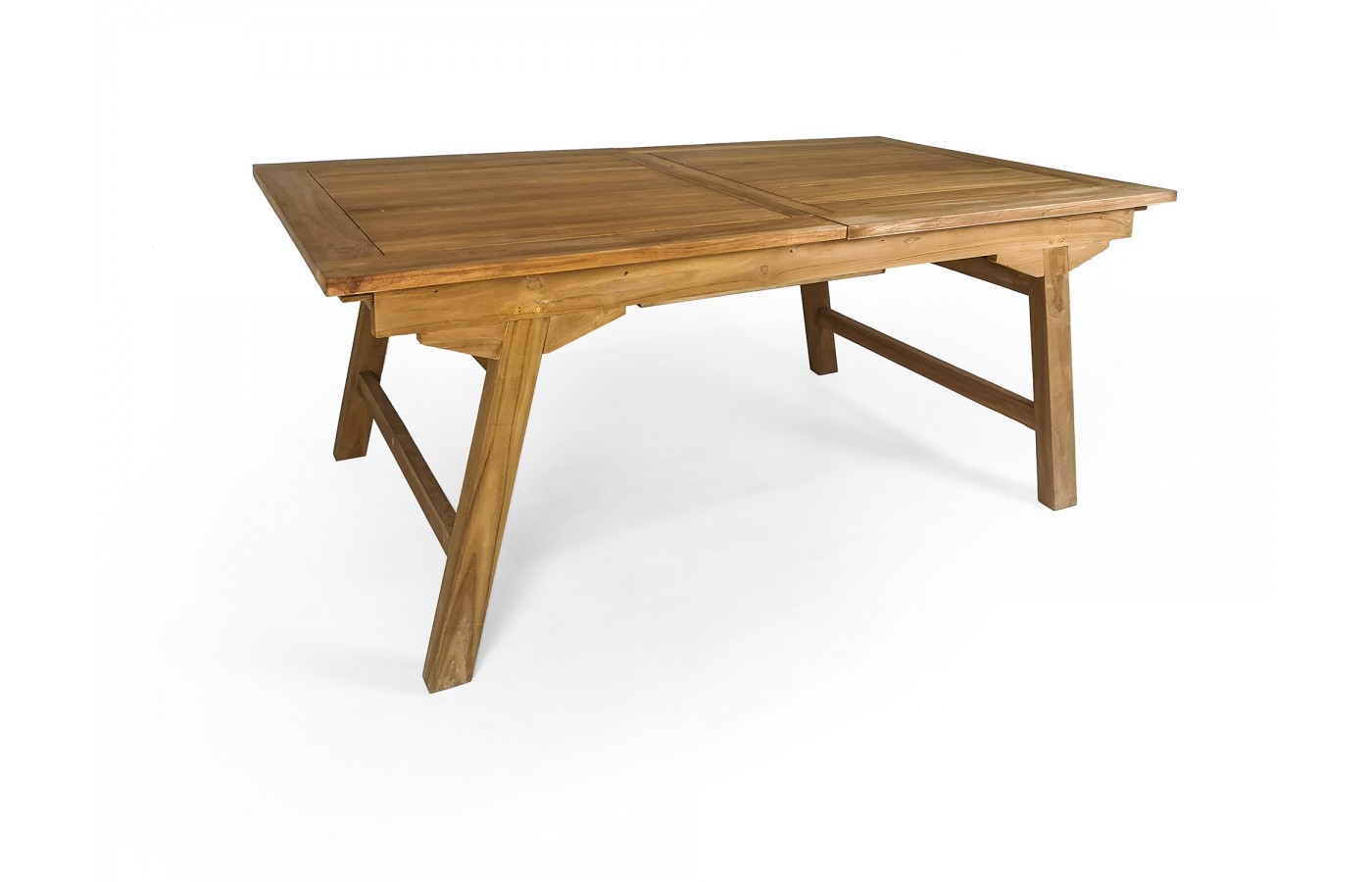 Rustic folding teak garden table