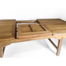 Rustic folding teak garden table