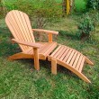 Garden armchair Adirondack with footstool, teakwood