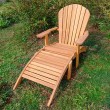 Garden armchair Adirondack with footstool, teakwood