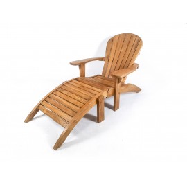 Garden armchair Adirondack with footstool, teakwood