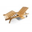 Deck sun lounger with double regulation, teak