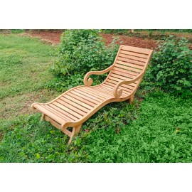 Plantation deck sun lounger, teakwood