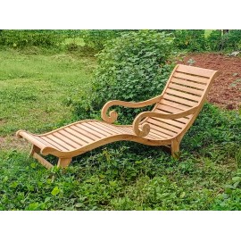 Plantation deck sun lounger, teakwood