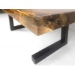 Coffe table made of recycled teak wood and epoxy resin