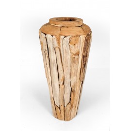 Garden amphora M-size reclaimed wood, teak