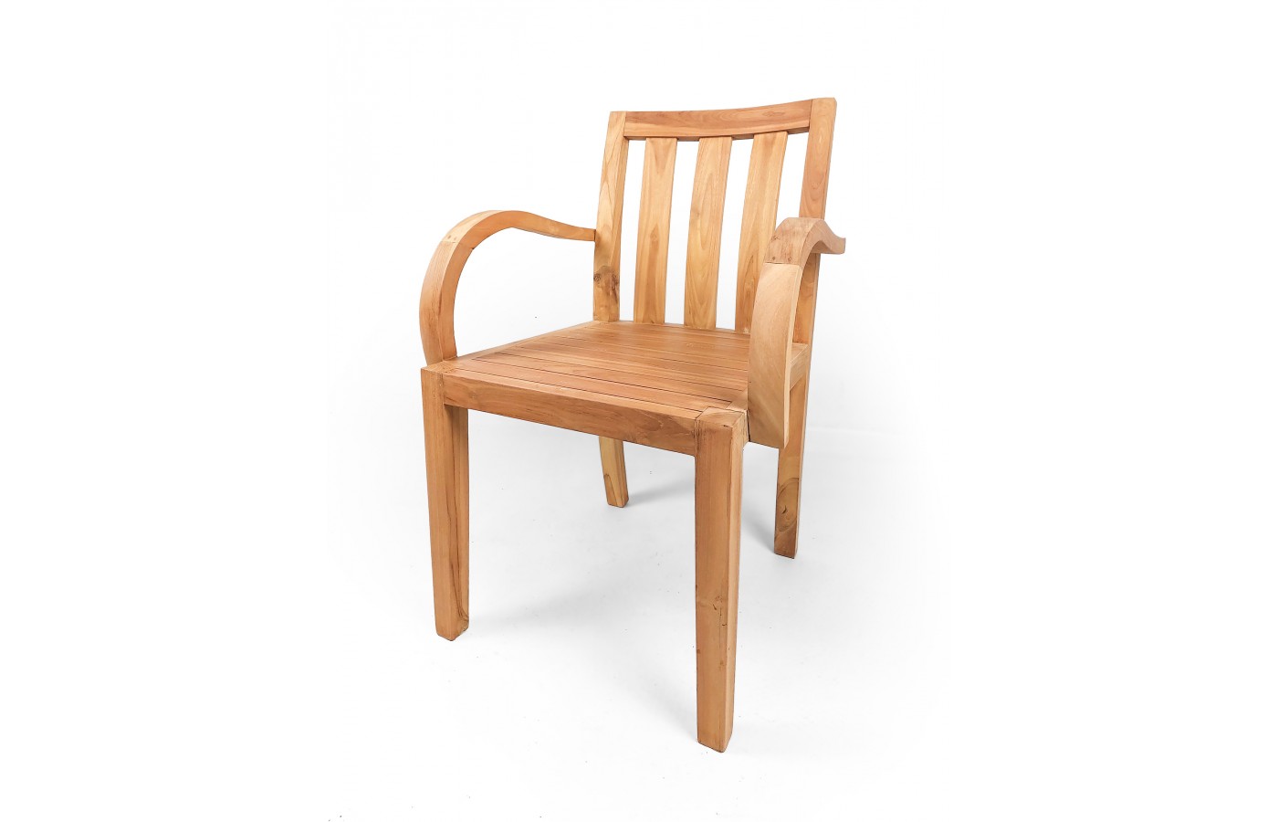 Asera chair with bent armrests, Teak