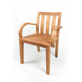 Asera chair with bent armrests, Teak