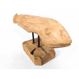 Sculpture fish, wood teak