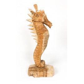 Sculpture seahorse, teak wood, XL size