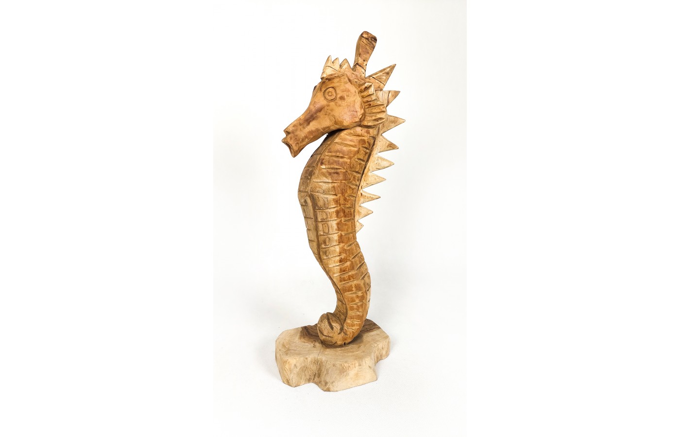 Sculpture seahorse, teak wood, XL size