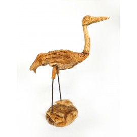 Crane - teak wood carving, M-size