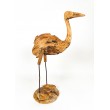 Crane - teak wood carving, L-size